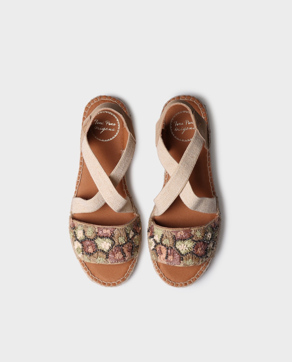 Alpargatas planas de mujer de tejido con elásticos - Toni Pons - Multicolor Multicolor-3