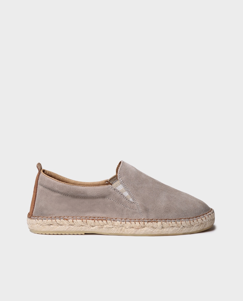 Alpargatas de hombre de serraje con elásticos - Toni Pons - Gris Gris-1
