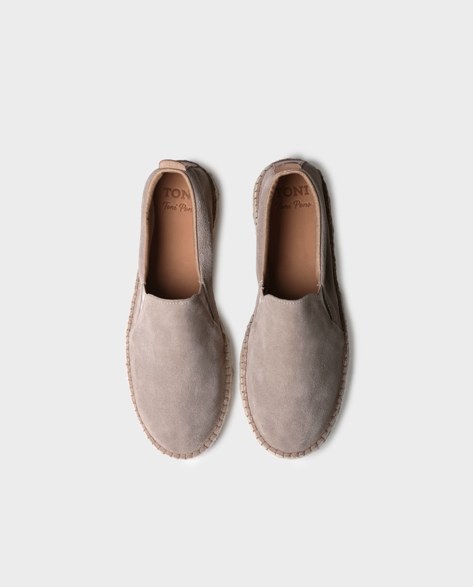 Alpargatas de hombre de serraje con elásticos - Toni Pons - Gris Gris-3