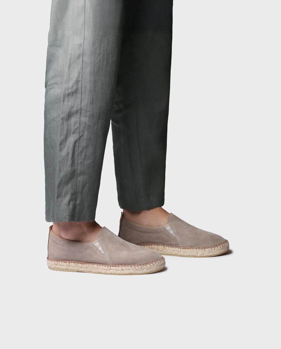 Alpargatas de hombre de serraje con elásticos - Toni Pons - Gris Gris-2