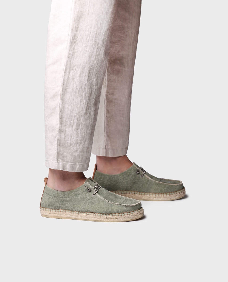 Alpargatas de hombre de tejido con cordones - Toni Pons - Verde Verde-2