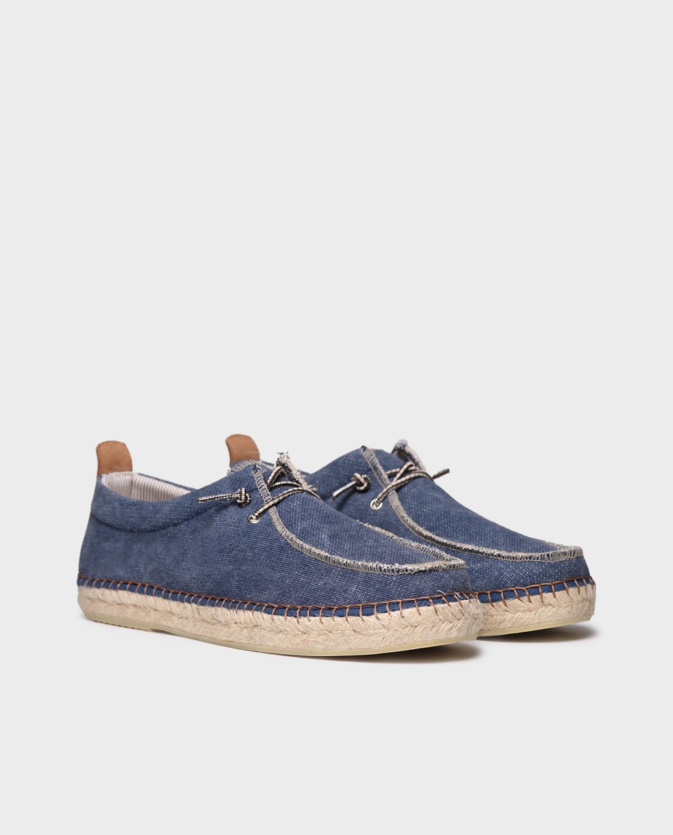 Alpargatas de hombre de tejido con cordones - Toni Pons - Azul marino Azul marino-4