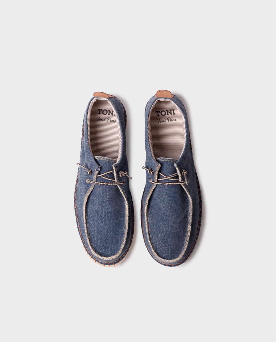 Alpargatas de hombre de tejido con cordones - Toni Pons - Azul marino Azul marino-3