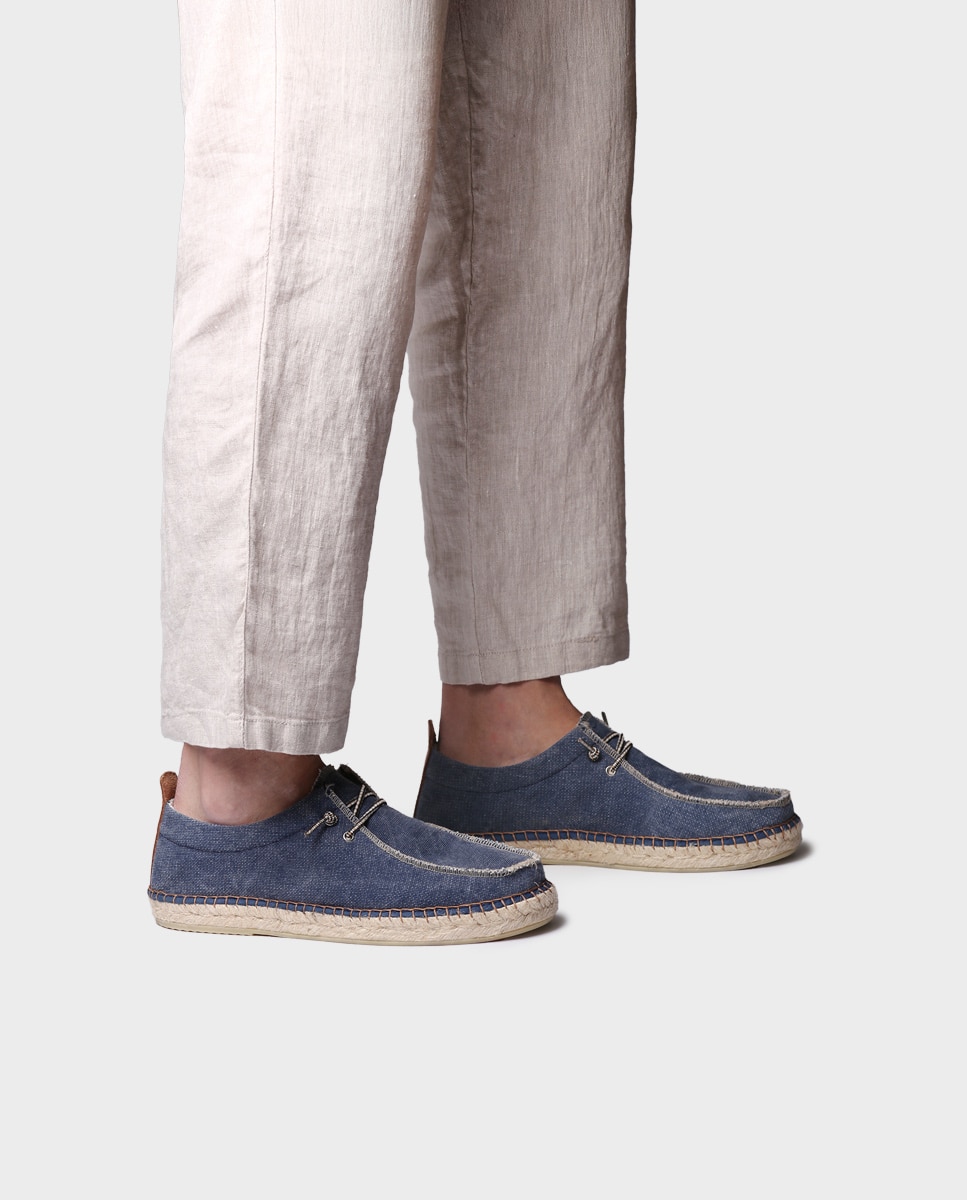 Alpargatas de hombre de tejido con cordones - Toni Pons - Azul marino Azul marino-2