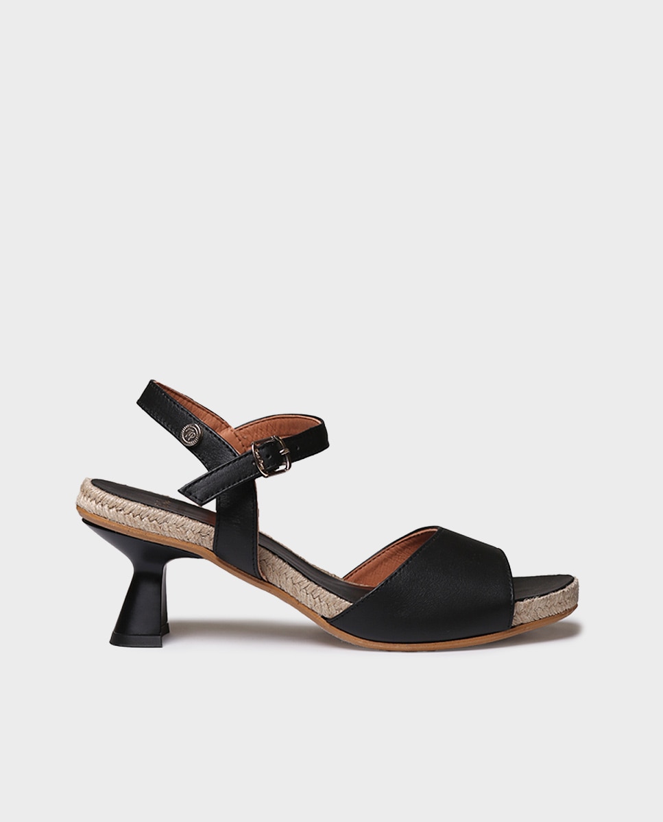 Sandalias de tacón de mujer de piel con plantilla acolchada - Toni Pons - Negro Negro-1