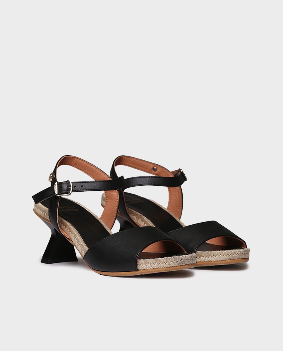 Sandalias de tacón de mujer de piel con plantilla acolchada - Toni Pons - Negro Negro-4