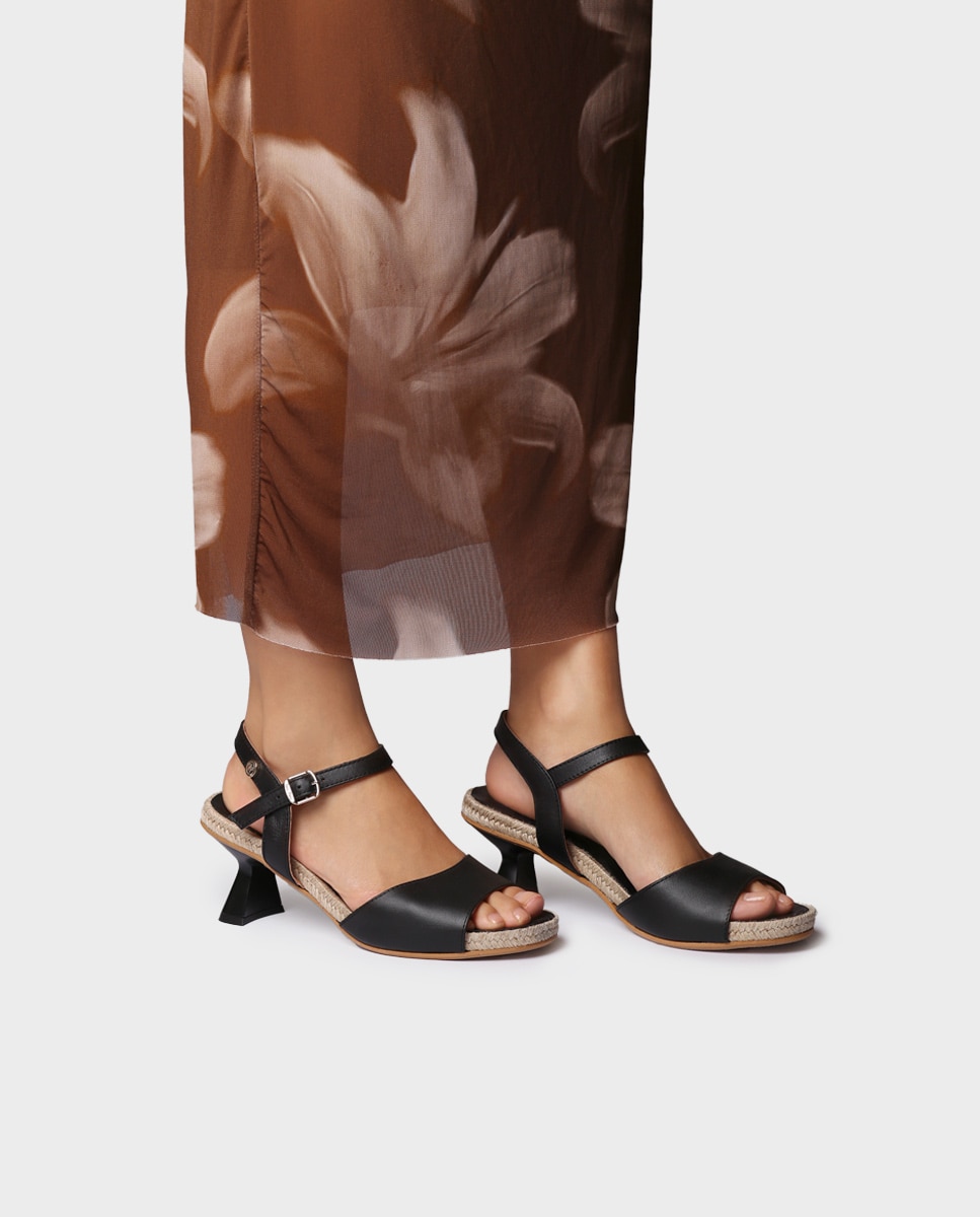 Sandalias de tacón de mujer de piel con plantilla acolchada - Toni Pons - Negro Negro-2