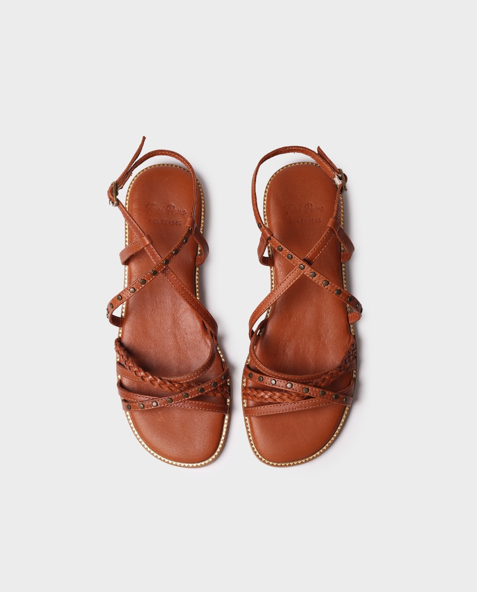 Toni Pons - Sandalias planas de mujer de piel con hebilla.