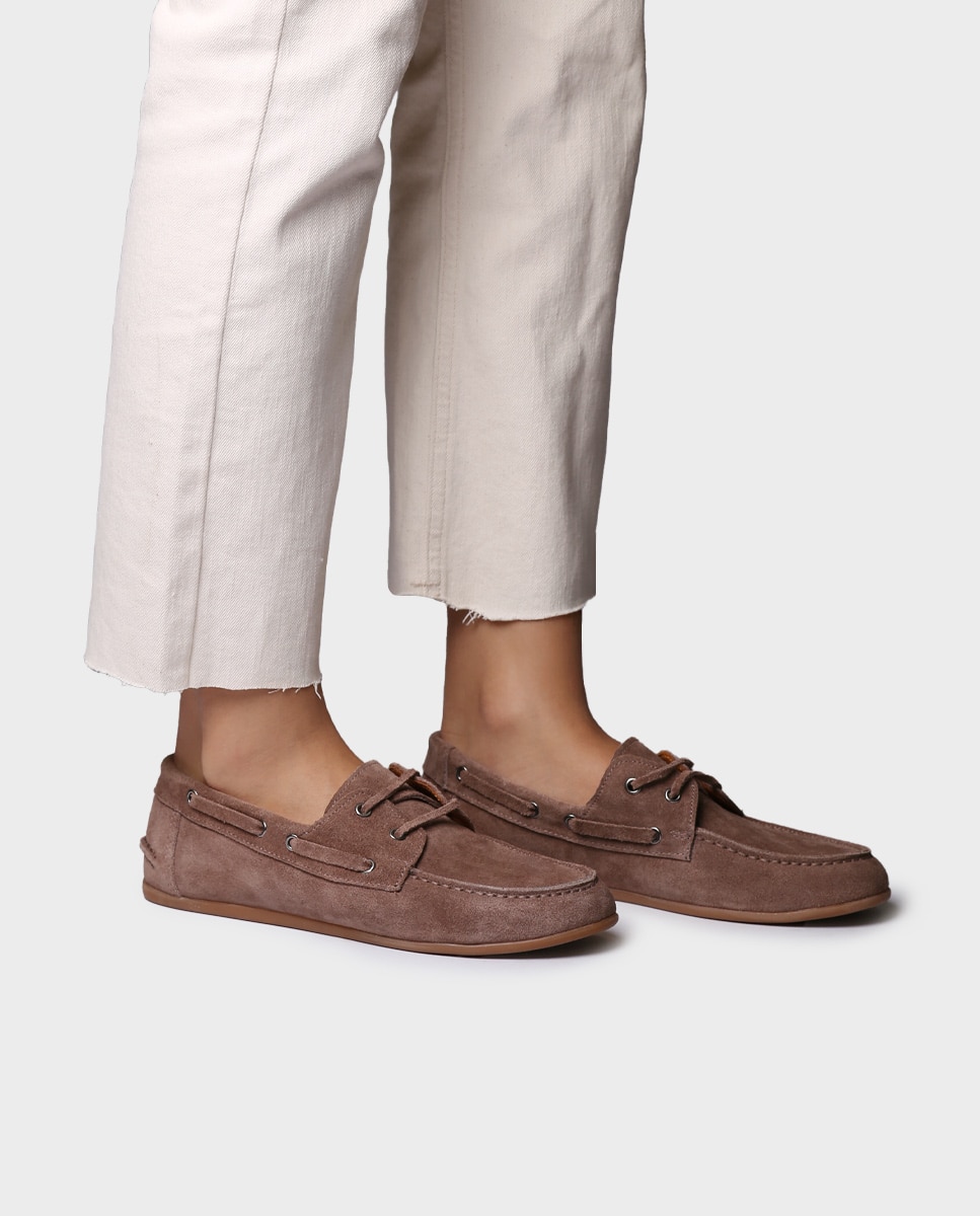 Mocasines planos de mujer de serraje con cordones - Toni Pons - Topo Topo-2