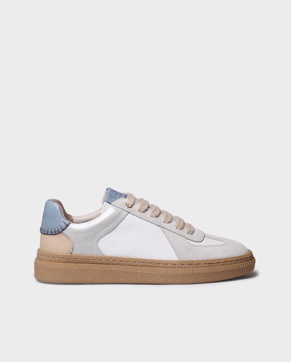 Zapatillas de mujer de piel con cordones - Toni Pons - Azul Azul-1