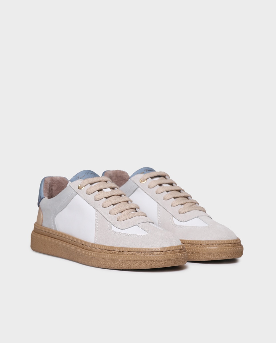 Zapatillas de mujer de piel con cordones - Toni Pons - Azul Azul-4