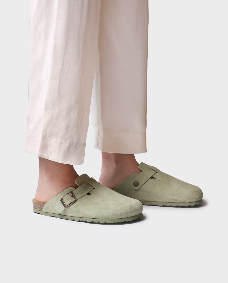Zuecos de mujer de serraje - Toni Pons - Verde menta Verde menta-2