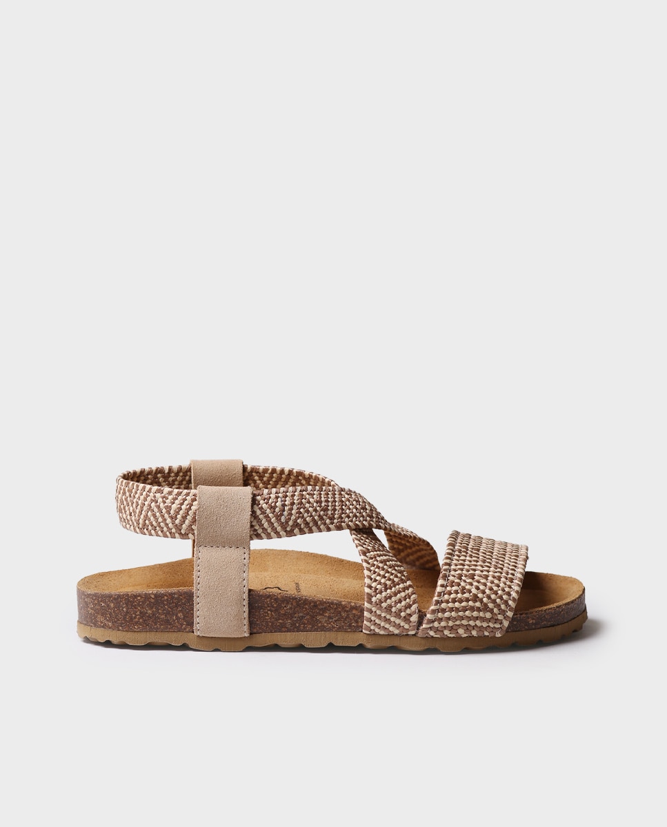 Sandalias planas de mujer con elásticos - Toni Pons - Beige Beige-1