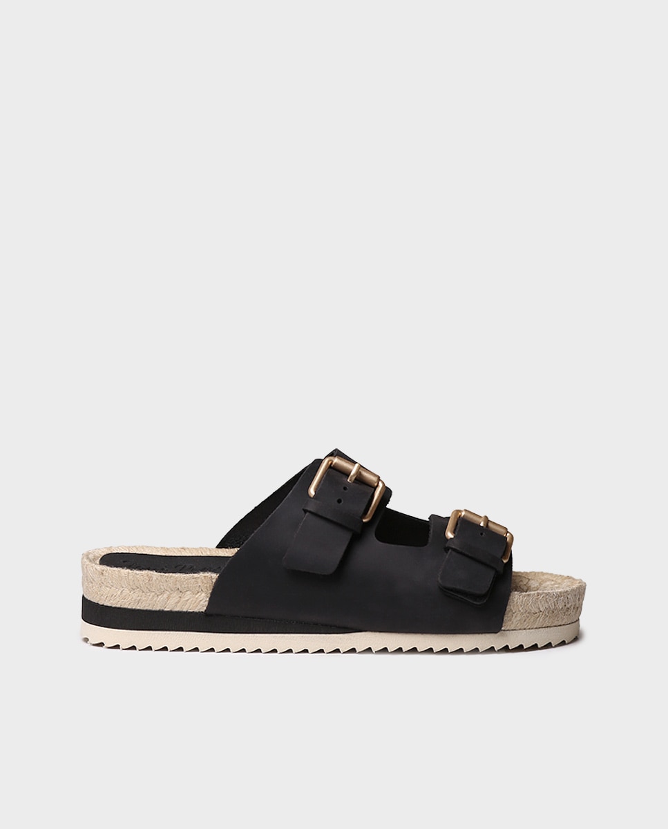 Sandalias planas de mujer de piel - Toni Pons - Negro Negro-1