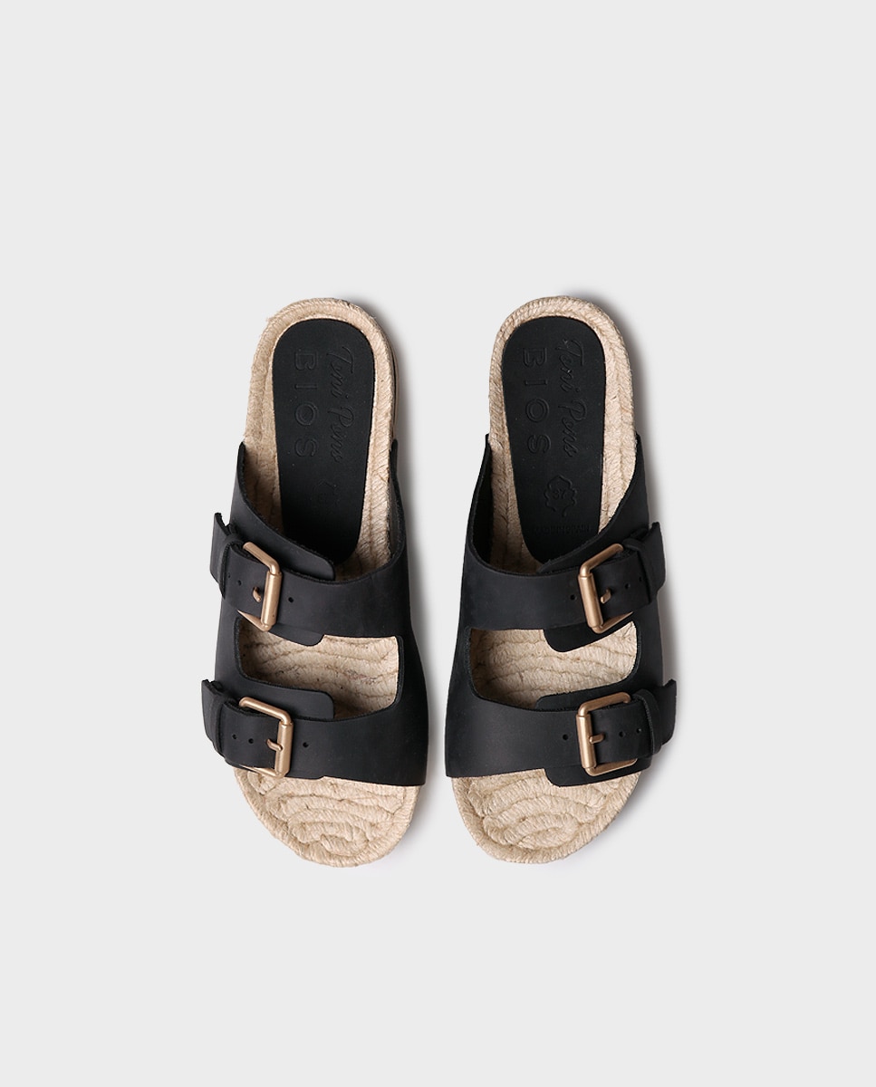 Sandalias planas de mujer de piel - Toni Pons - Negro Negro-3