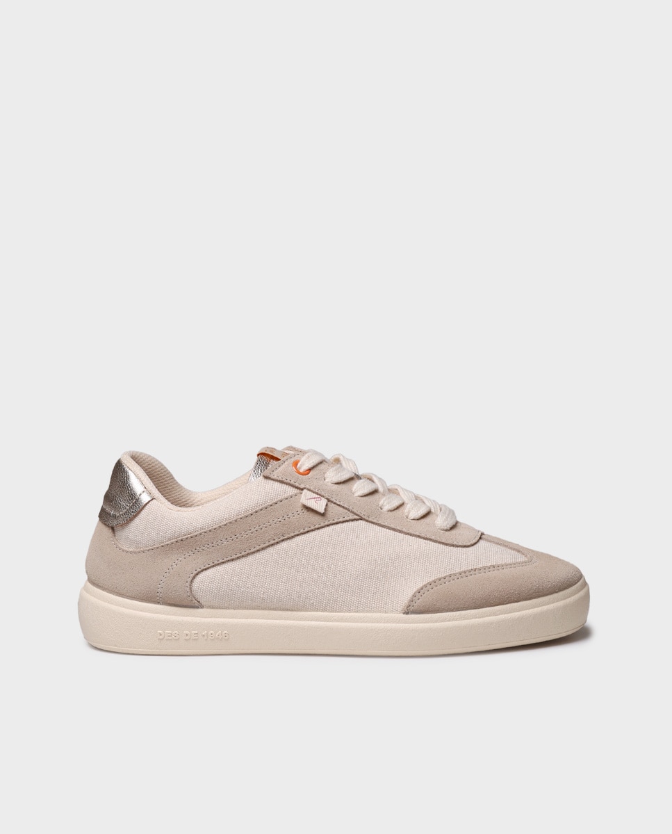 Zapatillas de mujer de algodón con cordones - Toni Pons - Crudo Crudo-1