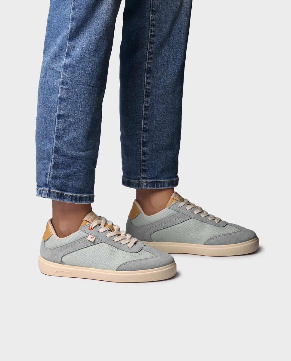 Zapatillas de mujer de algodón con cordones - Toni Pons - Azul Azul-2