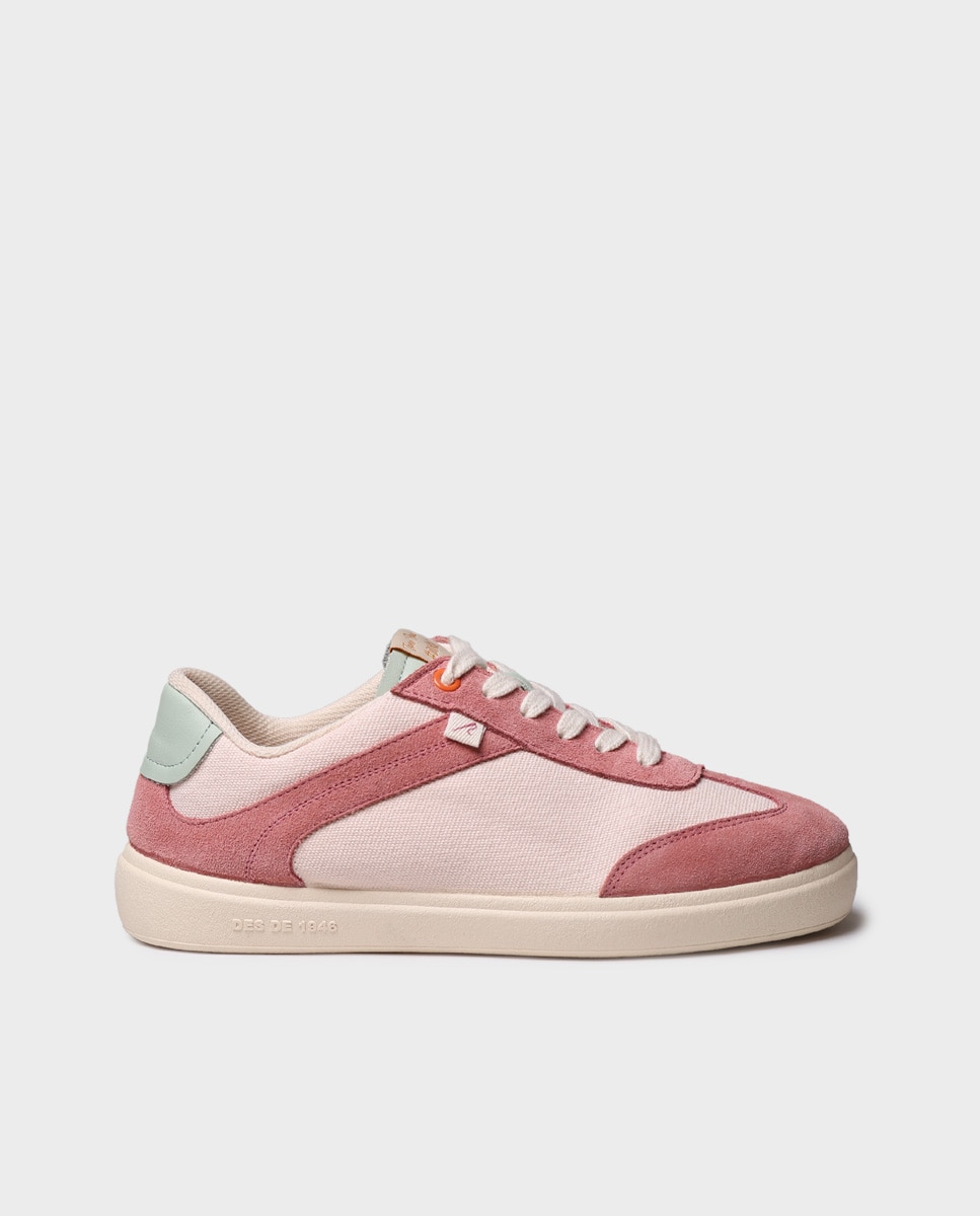 Zapatillas de mujer de algodón con cordones - Toni Pons - Rosa Rosa-1