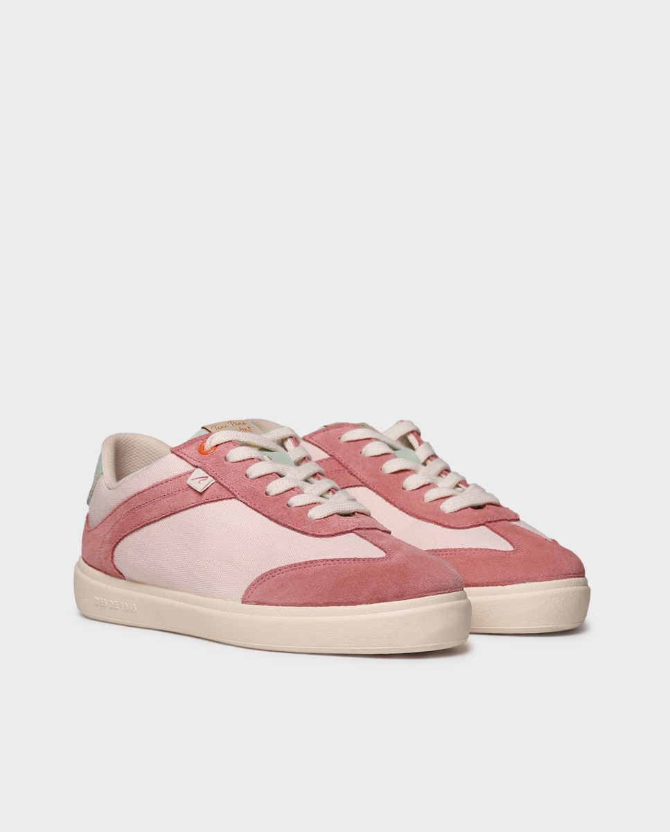 Zapatillas de mujer de algodón con cordones - Toni Pons - Rosa Rosa-4
