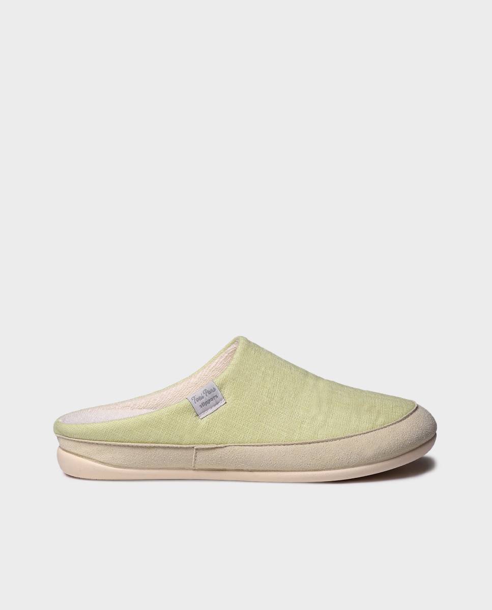 Zapatillas de casa de mujer tipo zueco de tejido - Toni Pons - Amarillo Amarillo-1
