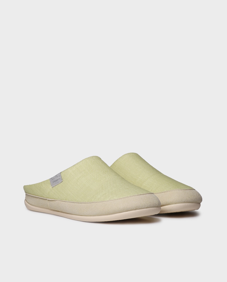 Zapatillas de casa de mujer tipo zueco de tejido - Toni Pons - Amarillo Amarillo-4