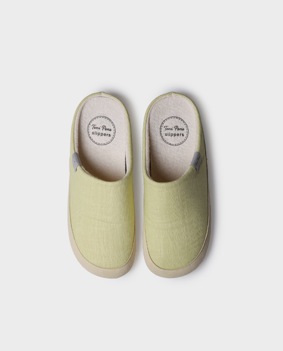 Zapatillas de casa de mujer tipo zueco de tejido - Toni Pons - Amarillo Amarillo-3