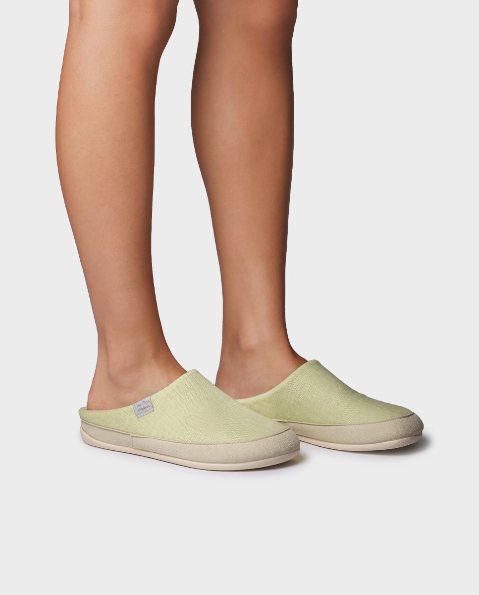 Zapatillas de casa de mujer tipo zueco de tejido - Toni Pons - Amarillo Amarillo-2