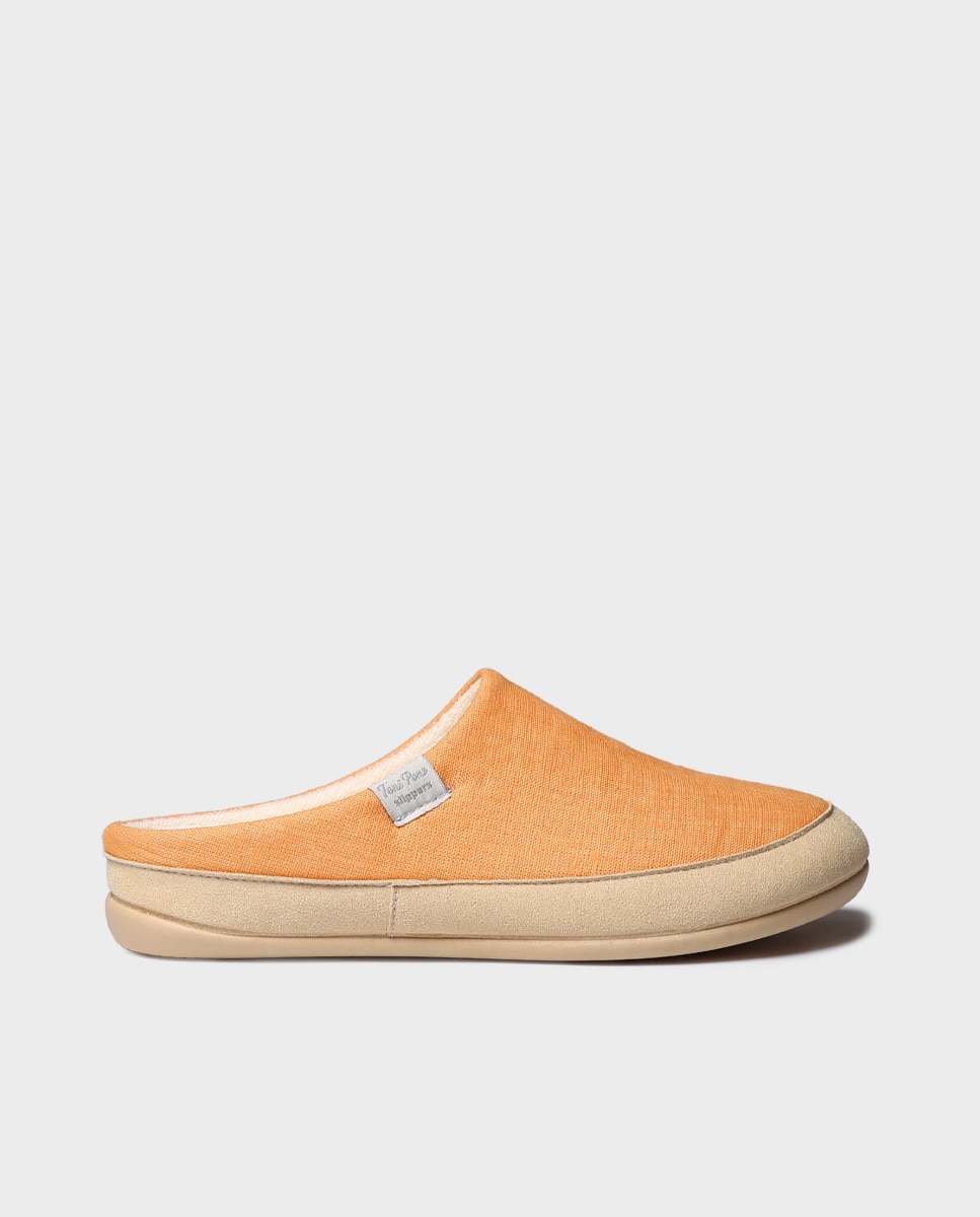Zapatillas de casa de mujer tipo zueco de tejido - Toni Pons - Naranja Naranja-1