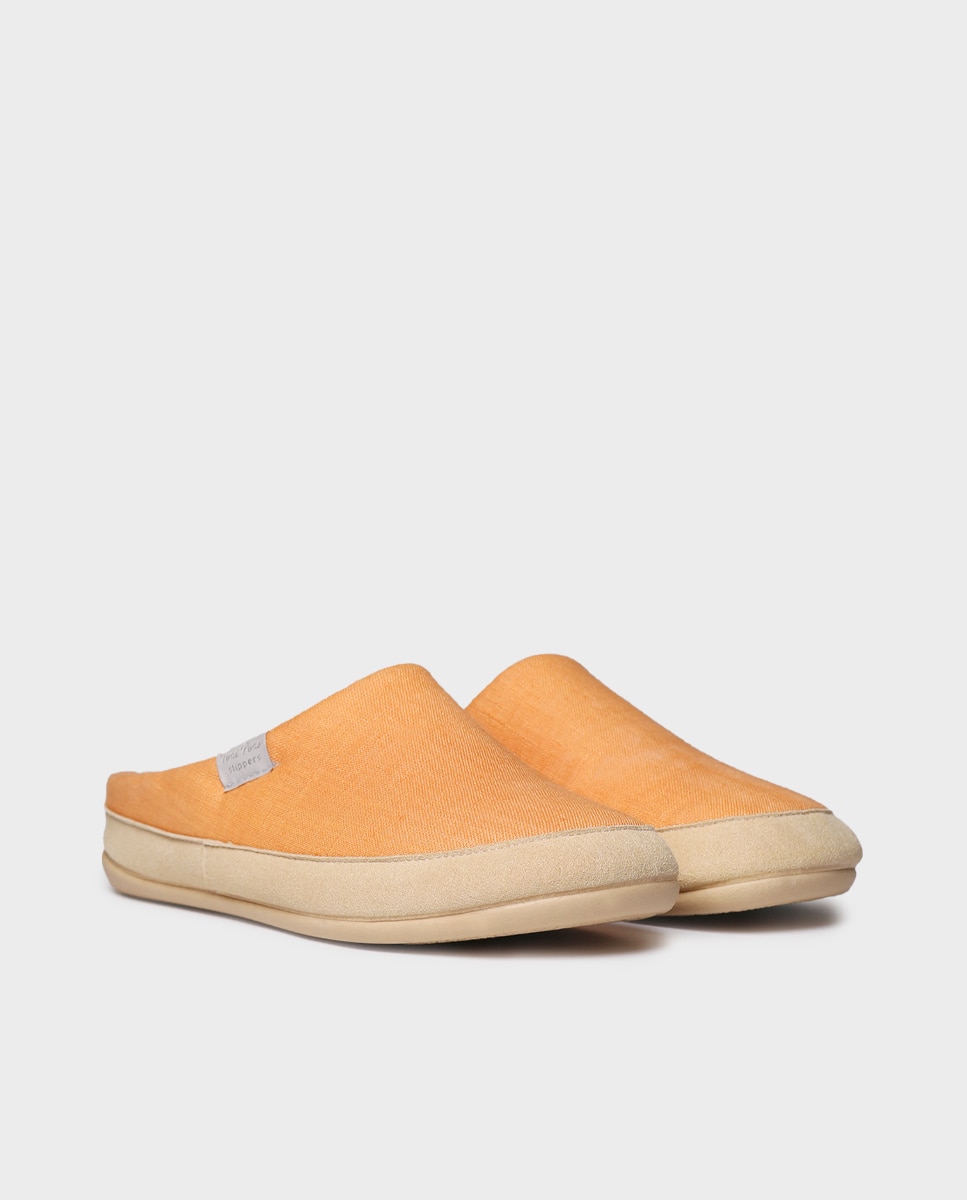Zapatillas de casa de mujer tipo zueco de tejido - Toni Pons - Naranja Naranja-4
