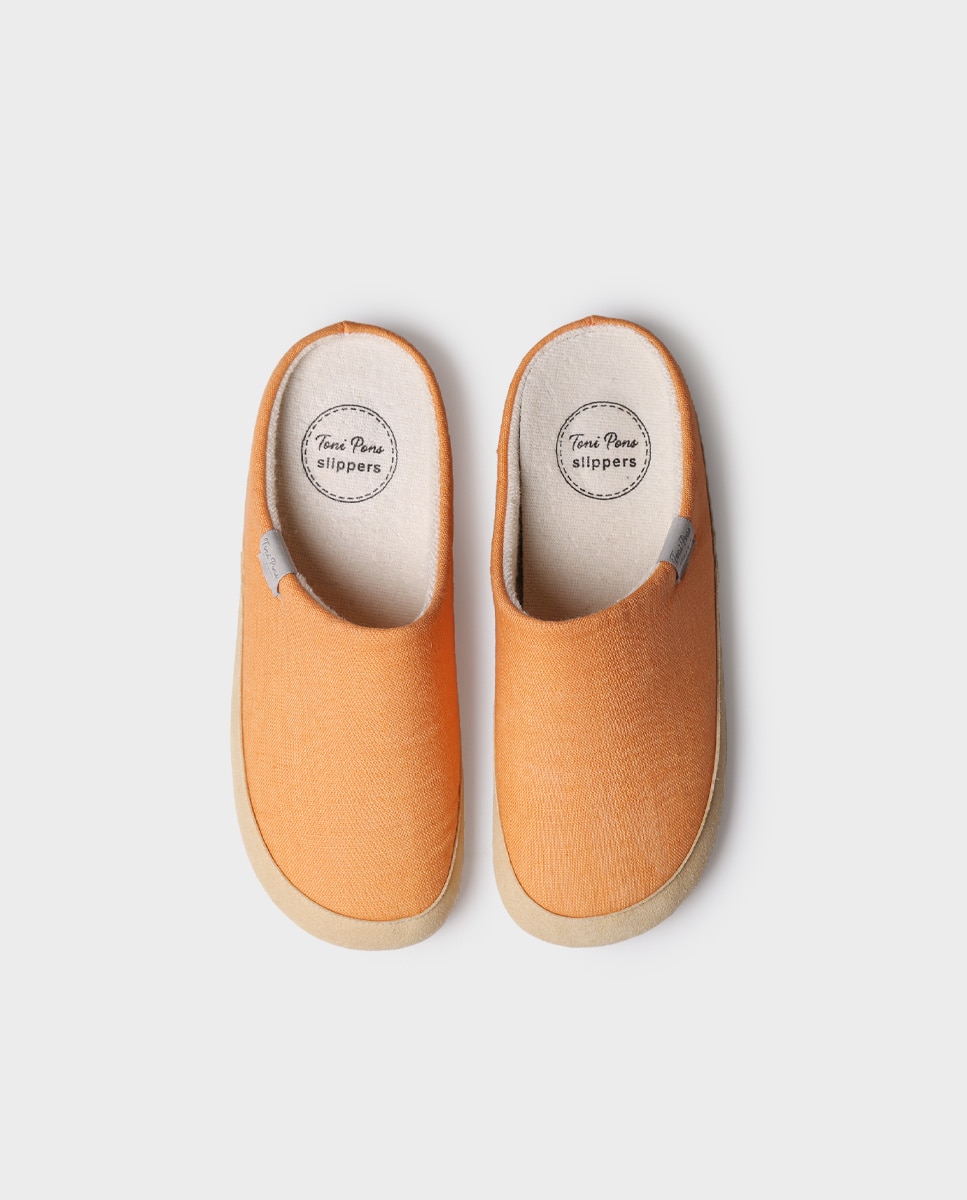 Zapatillas de casa de mujer tipo zueco de tejido - Toni Pons - Naranja Naranja-3
