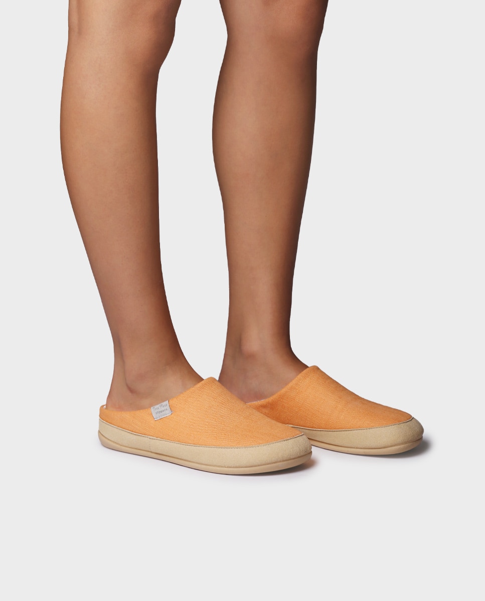 Zapatillas de casa de mujer tipo zueco de tejido - Toni Pons - Naranja Naranja-2