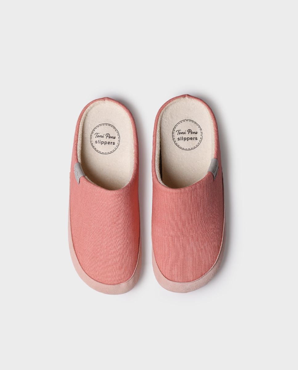 Zapatillas de casa de mujer tipo zueco de tejido - Toni Pons - Rosa Rosa-3