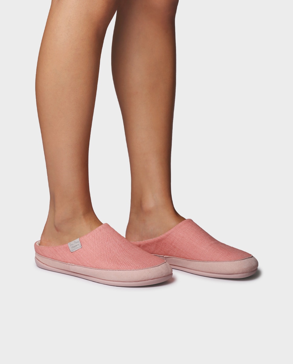 Zapatillas de casa de mujer tipo zueco de tejido - Toni Pons - Rosa Rosa-2