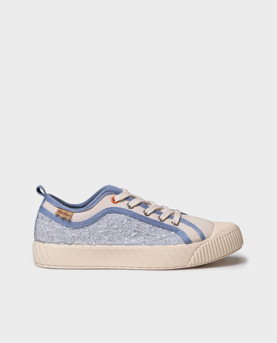 Zapatillas de mujer de algodón con cordones - Toni Pons - Azul Azul-1