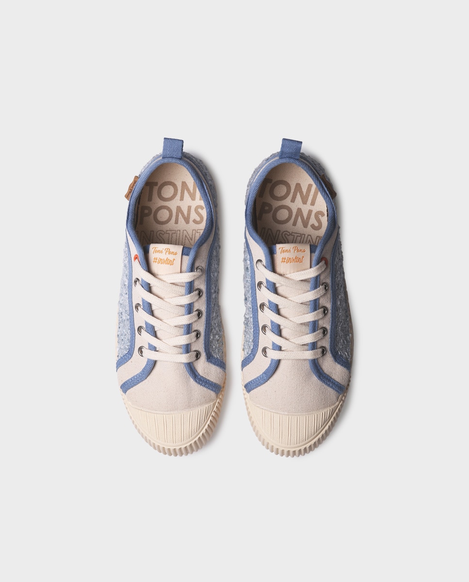 Zapatillas de mujer de algodón con cordones - Toni Pons - Azul Azul-3