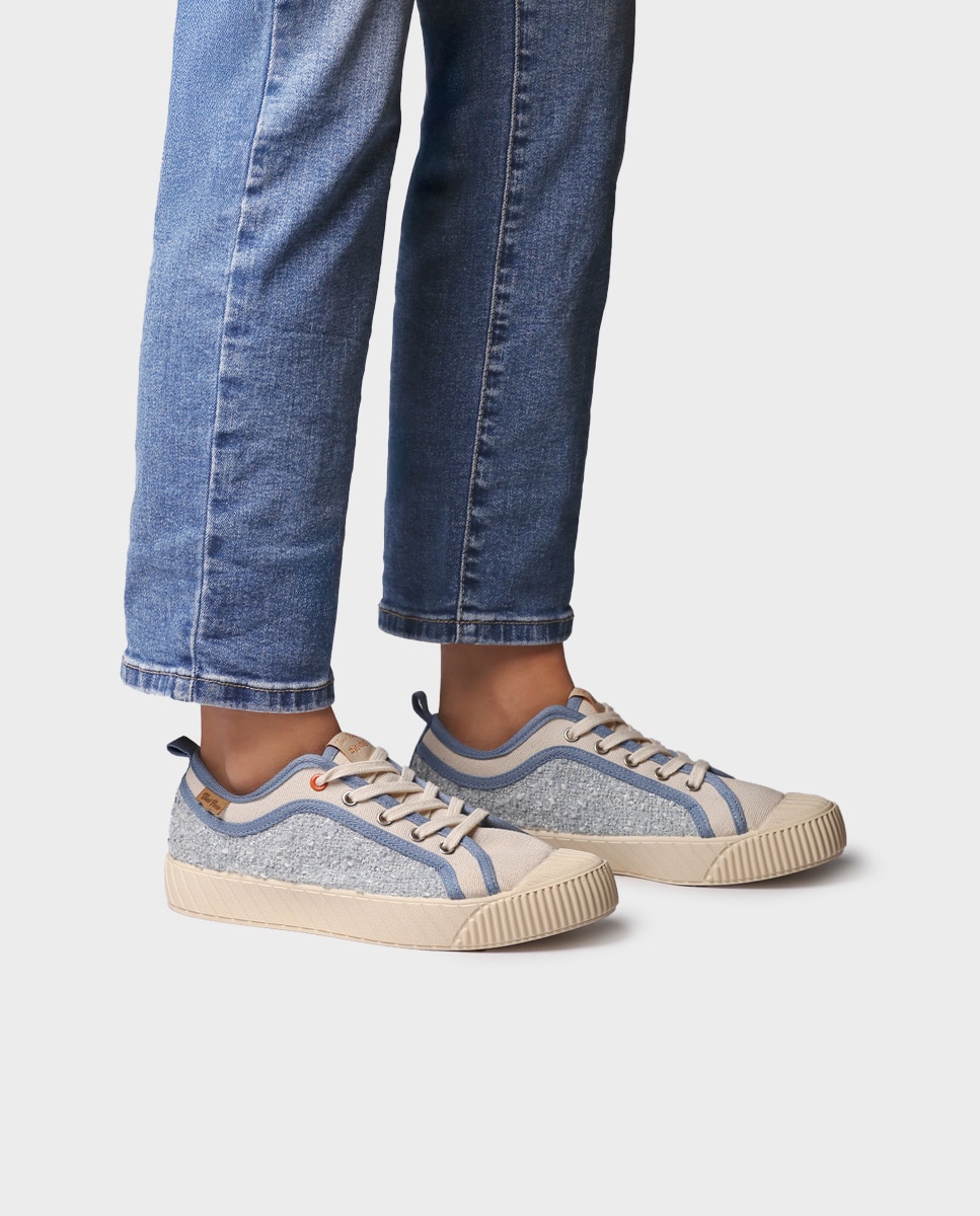 Zapatillas de mujer de algodón con cordones - Toni Pons - Azul Azul-2