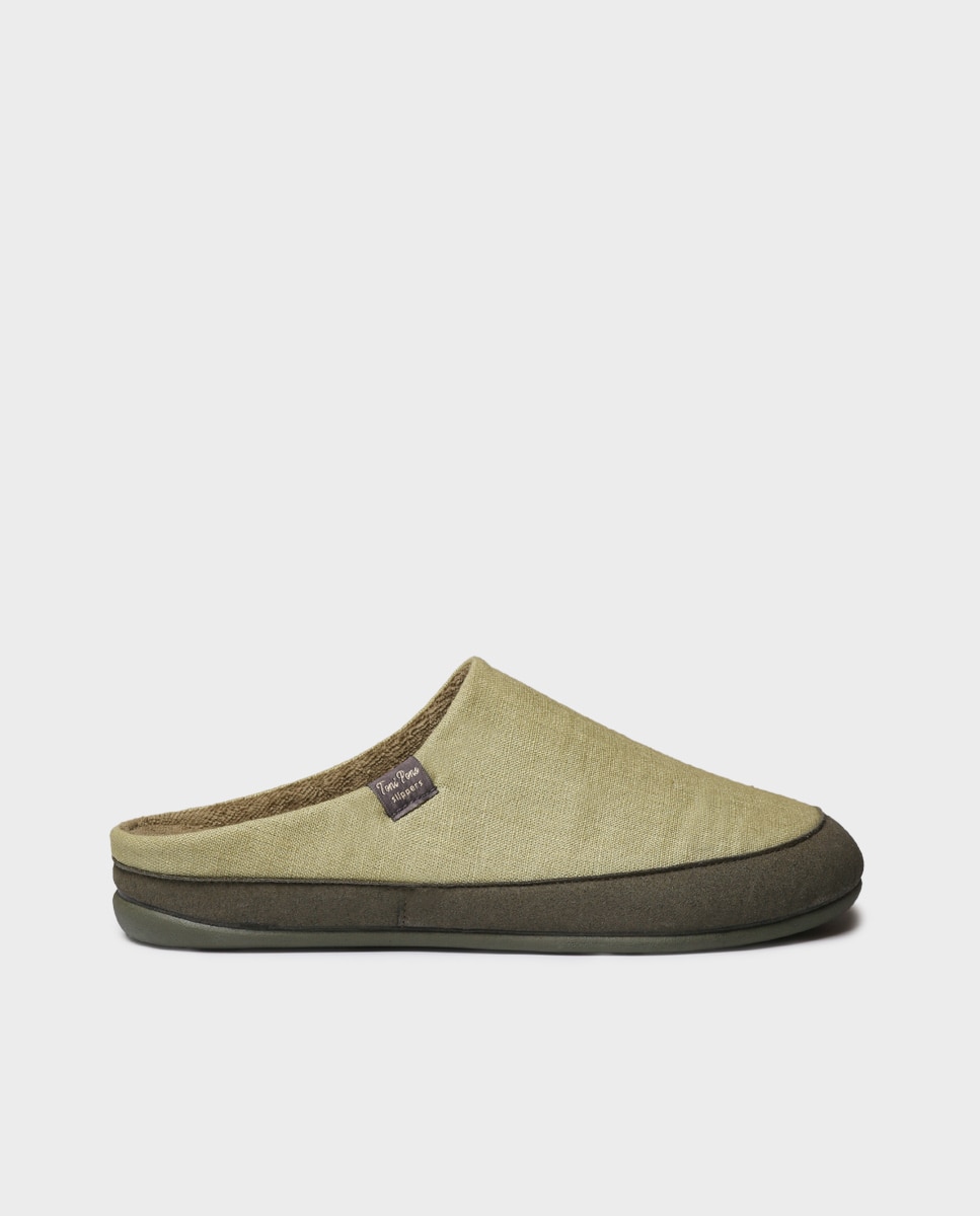 Zapatillas de casa de hombre tipo zueco de tejido - Toni Pons - Verde Verde-1