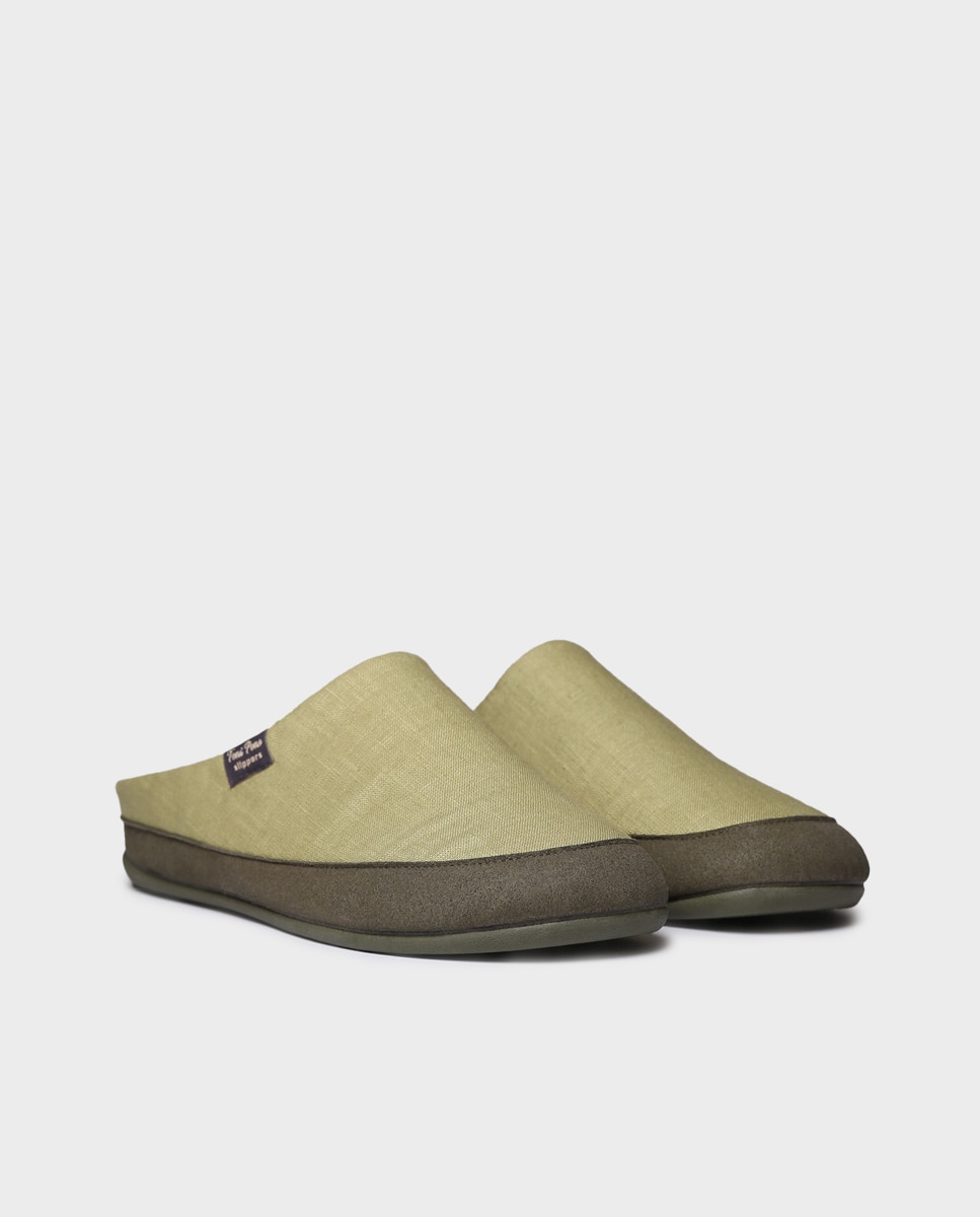 Zapatillas de casa de hombre tipo zueco de tejido - Toni Pons - Verde Verde-4