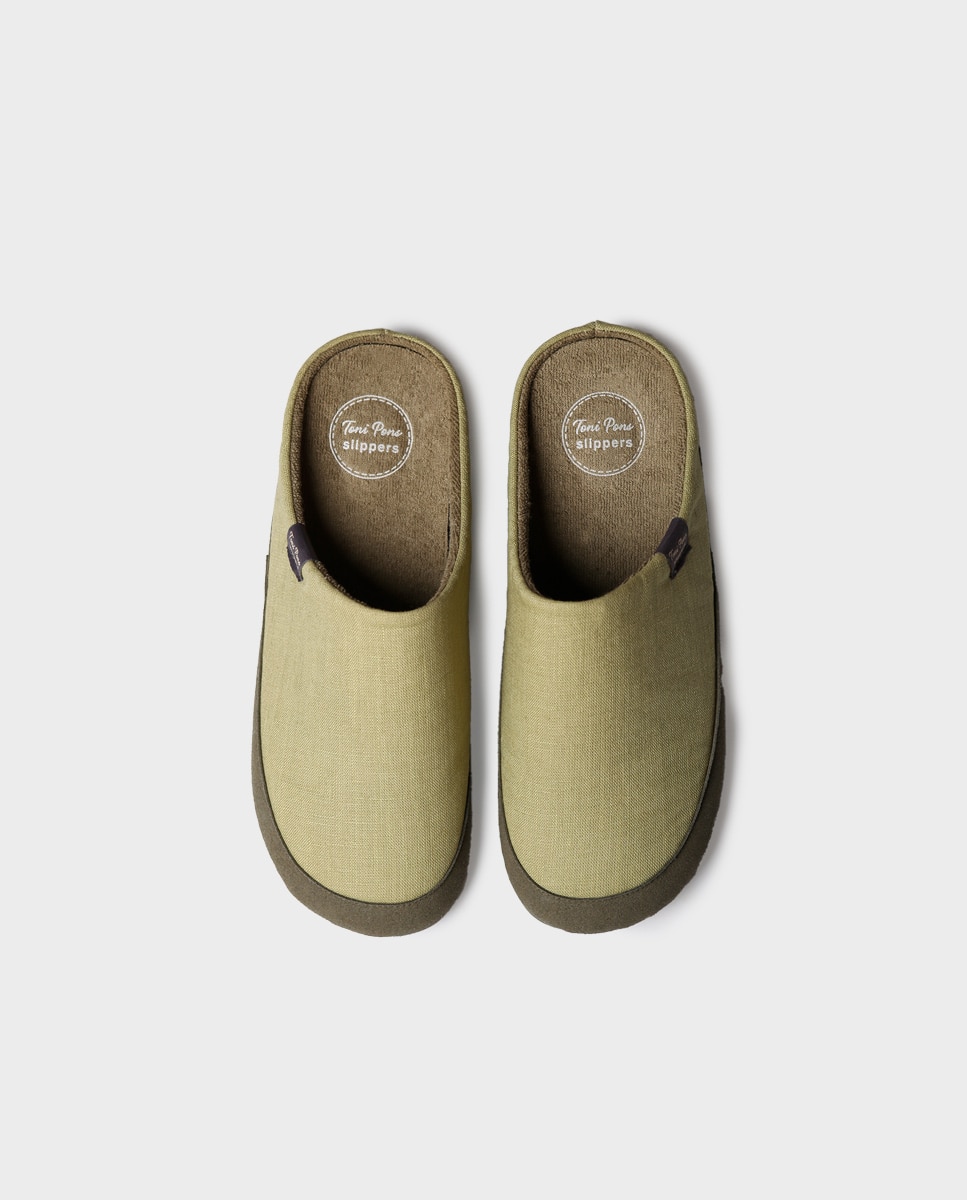 Zapatillas de casa de hombre tipo zueco de tejido - Toni Pons - Verde Verde-3