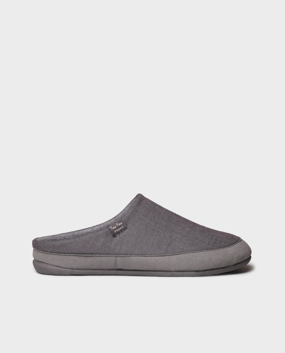Zapatillas de casa de hombre tipo zueco de tejido - Toni Pons - Gris Gris-1