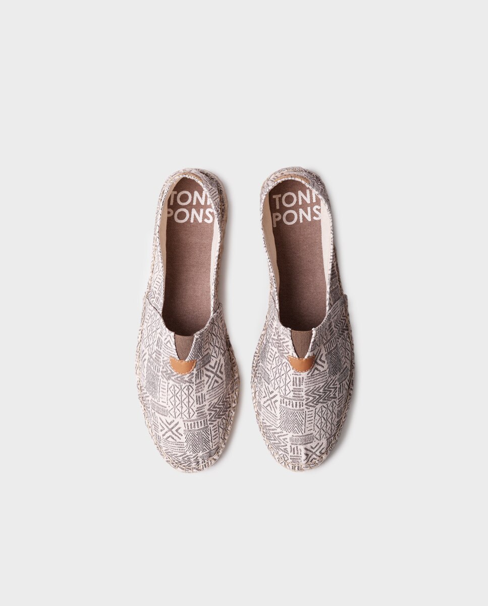 Alpargatas planas de mujer de tejido estampado - Toni Pons - Beige Beige-3