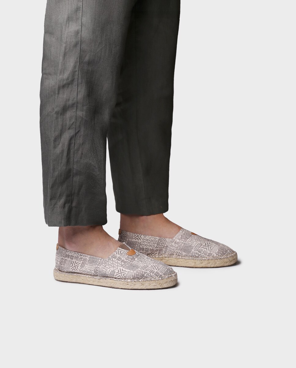 Alpargatas planas de mujer de tejido estampado - Toni Pons - Beige Beige-2