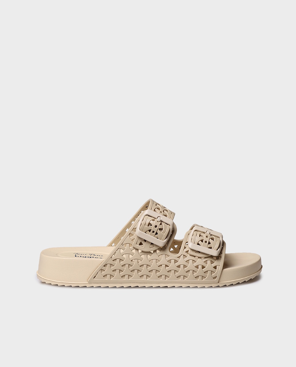 Chanclas de mujer de goma con hebillas - Toni Pons - Crudo Crudo-1