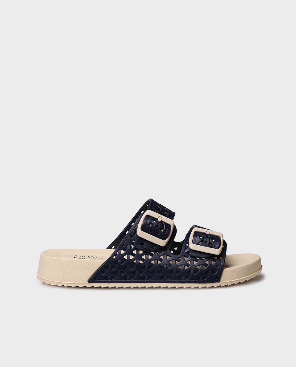 Chanclas de mujer de goma con hebillas - Toni Pons - Azul marino Azul marino-1