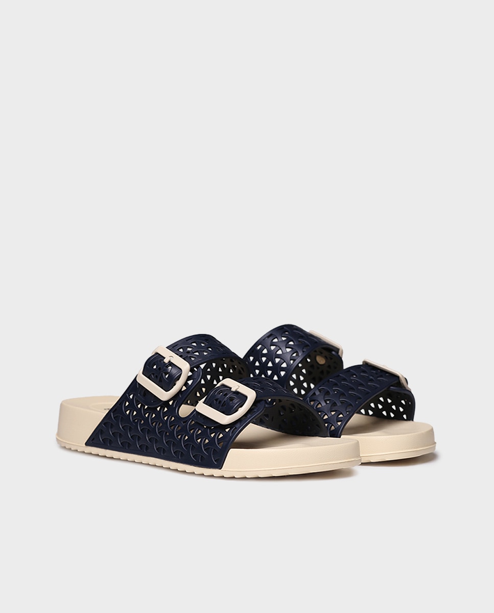 Chanclas de mujer de goma con hebillas - Toni Pons - Azul marino Azul marino-4