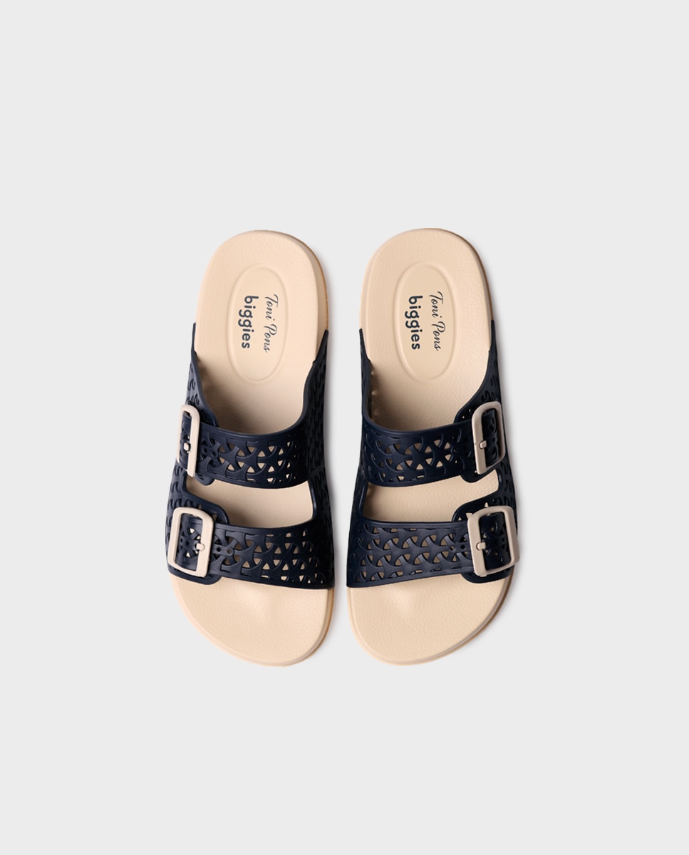 Chanclas de mujer de goma con hebillas - Toni Pons - Azul marino Azul marino-3