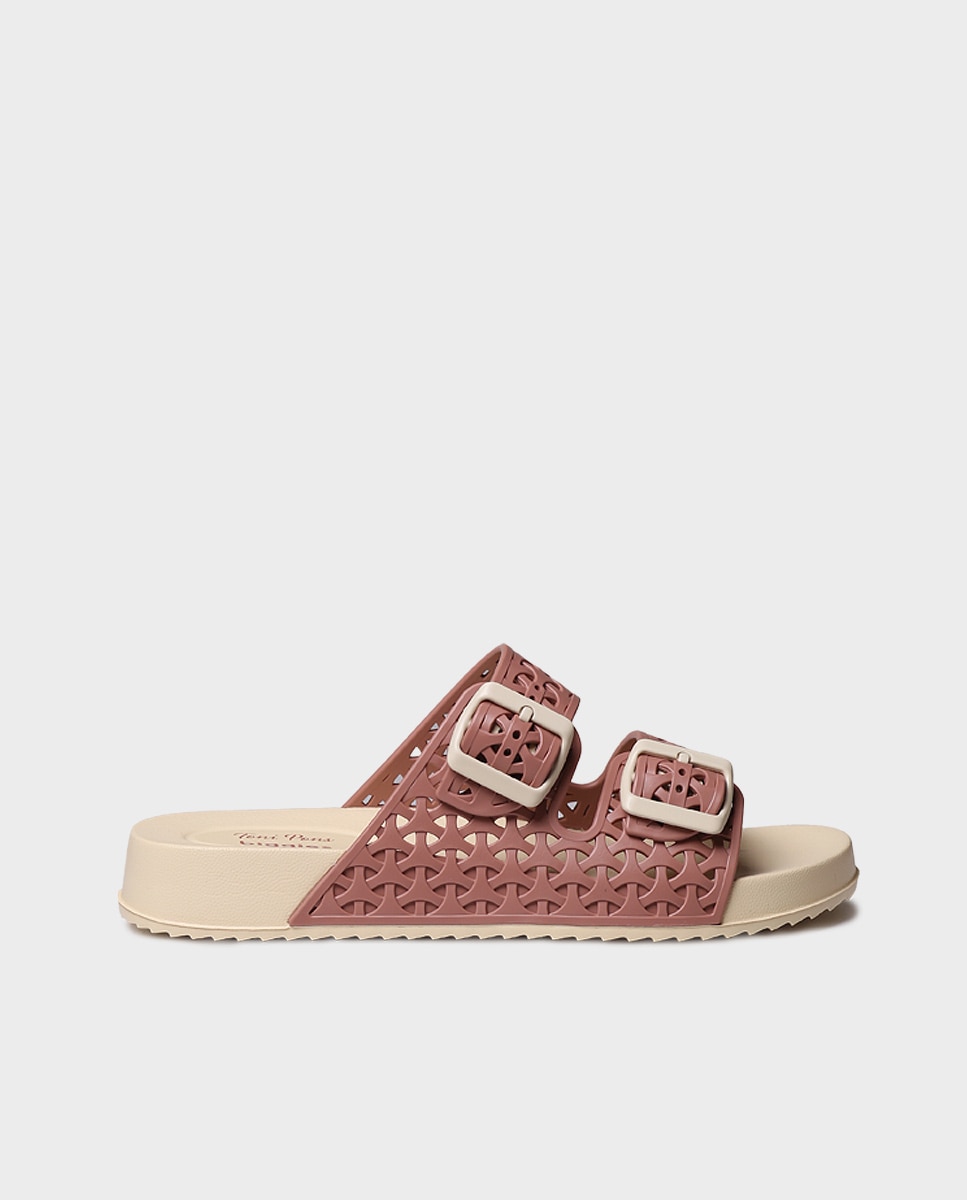 Chanclas de mujer de goma con hebillas - Toni Pons - Rosa Rosa-1