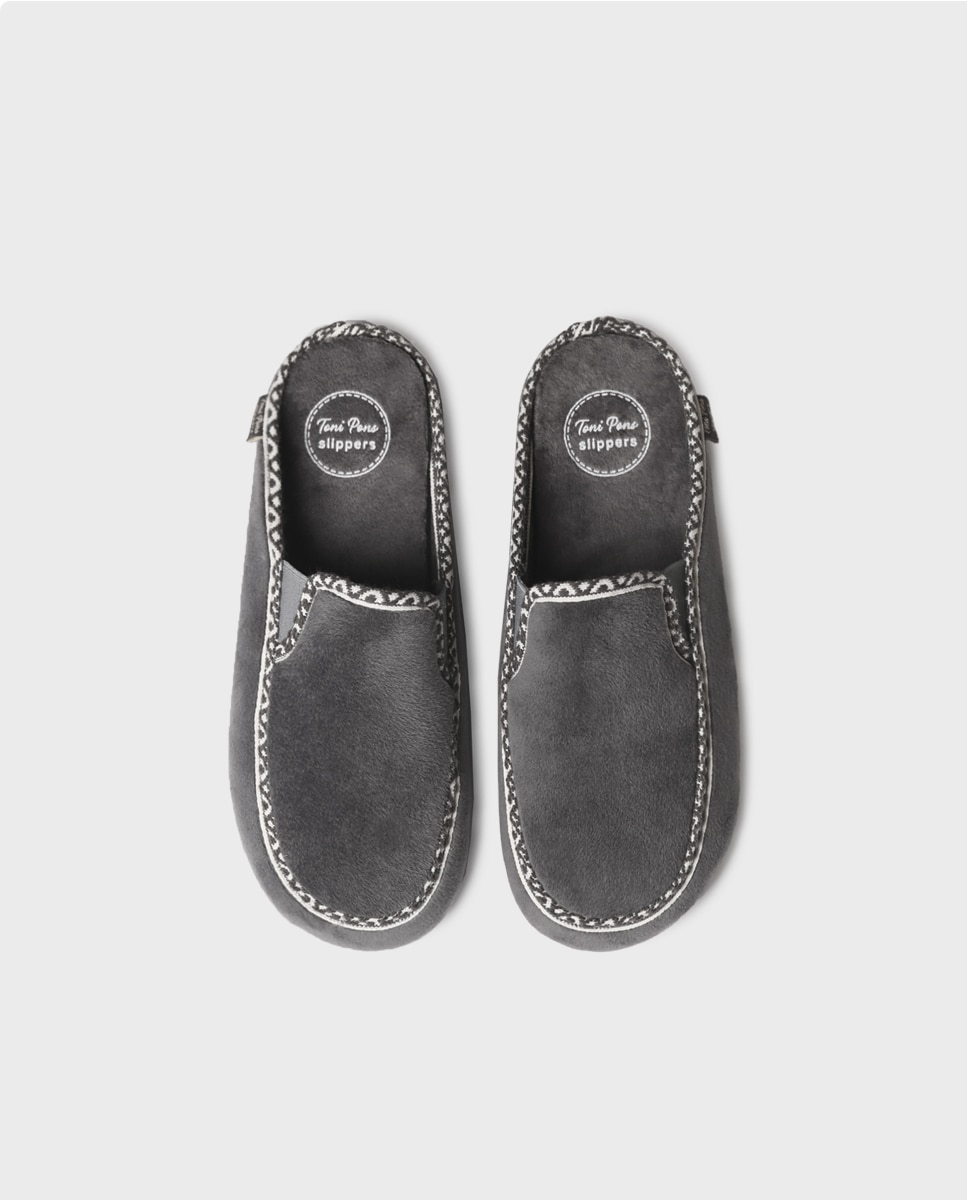 Zapatillas de casa de hombre tipo zueco - Toni Pons - Gris Gris-3