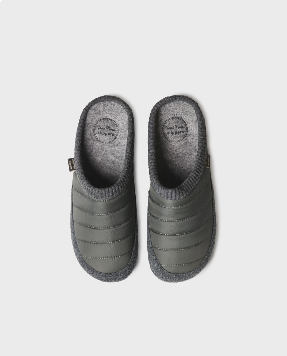 Zapatillas de casa de hombre de fieltro - Toni Pons - Verde Verde-3