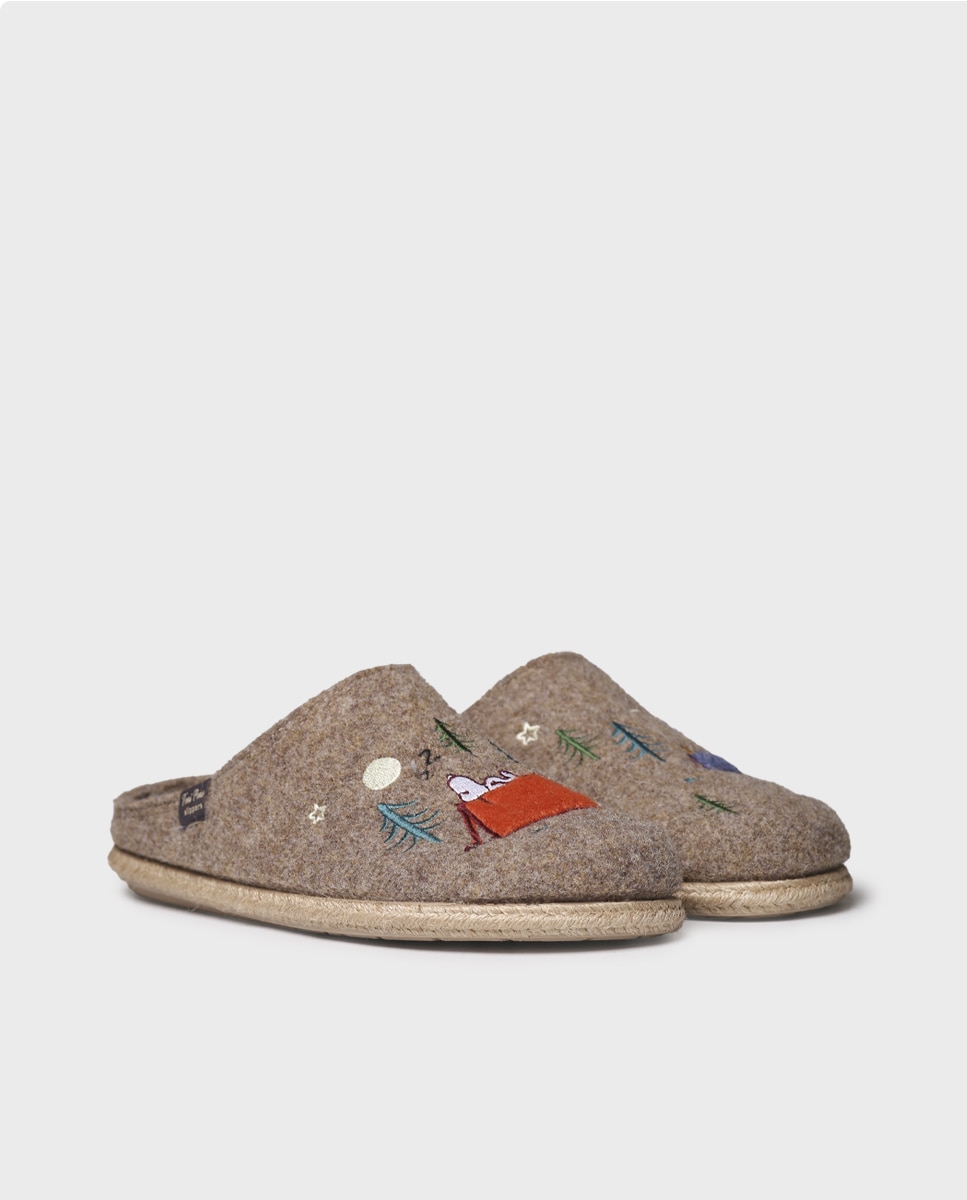 Zapatillas de casa de hombre de fieltro de snoopy - Toni Pons - Beige Beige-4